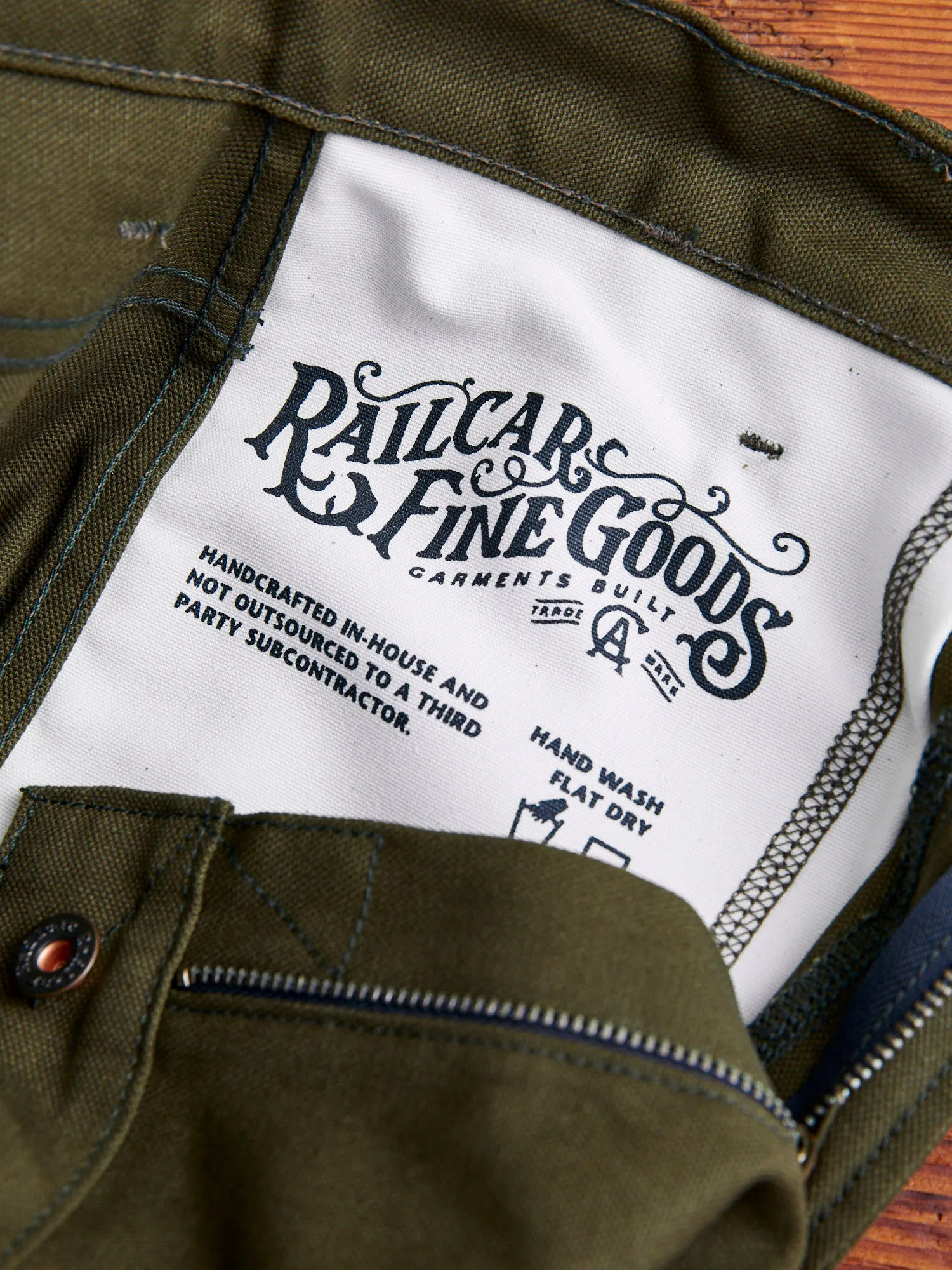 12oz Canvas Flight Trouser in Seaweed Green