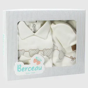 4-Piece White Baby Layette Set