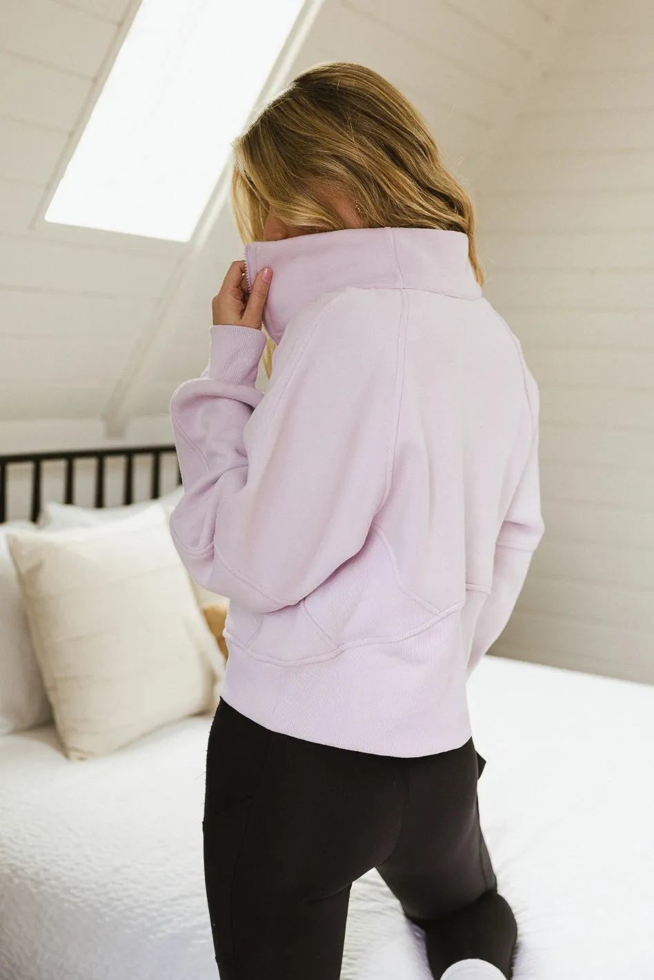 Alyssa Half Zip in Lavender - FINAL SALE