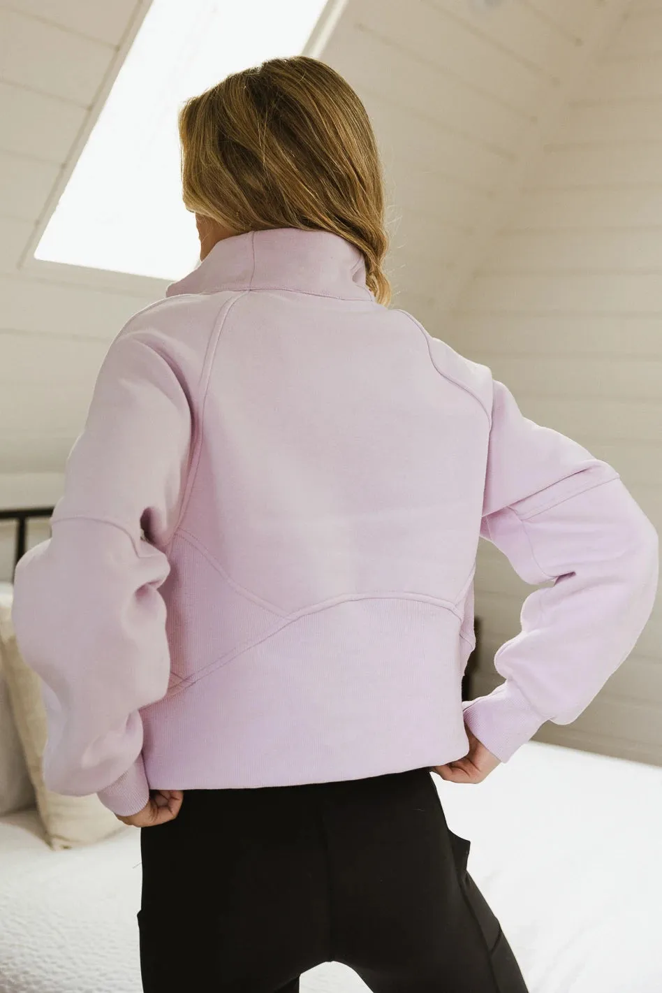 Alyssa Half Zip in Lavender - FINAL SALE