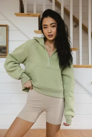 Alyssa Half Zip in Sage - FINAL SALE