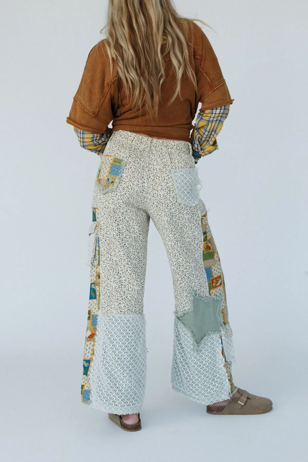 Aurelia Mix Print Pants - Beige