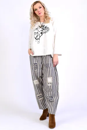 Boho Linen Striped Pants