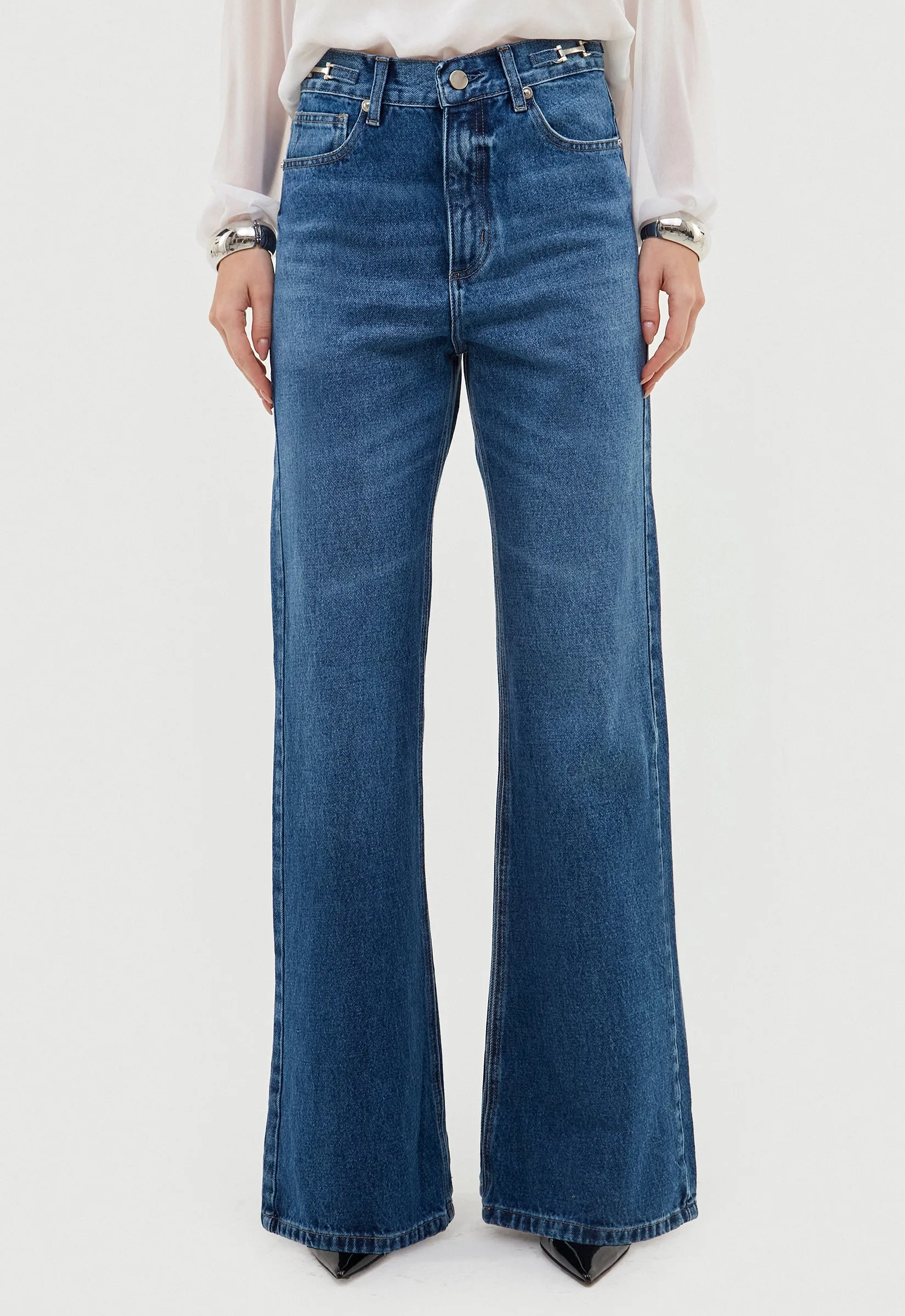 Calça Jeans Wide Leg Lucie - Azul