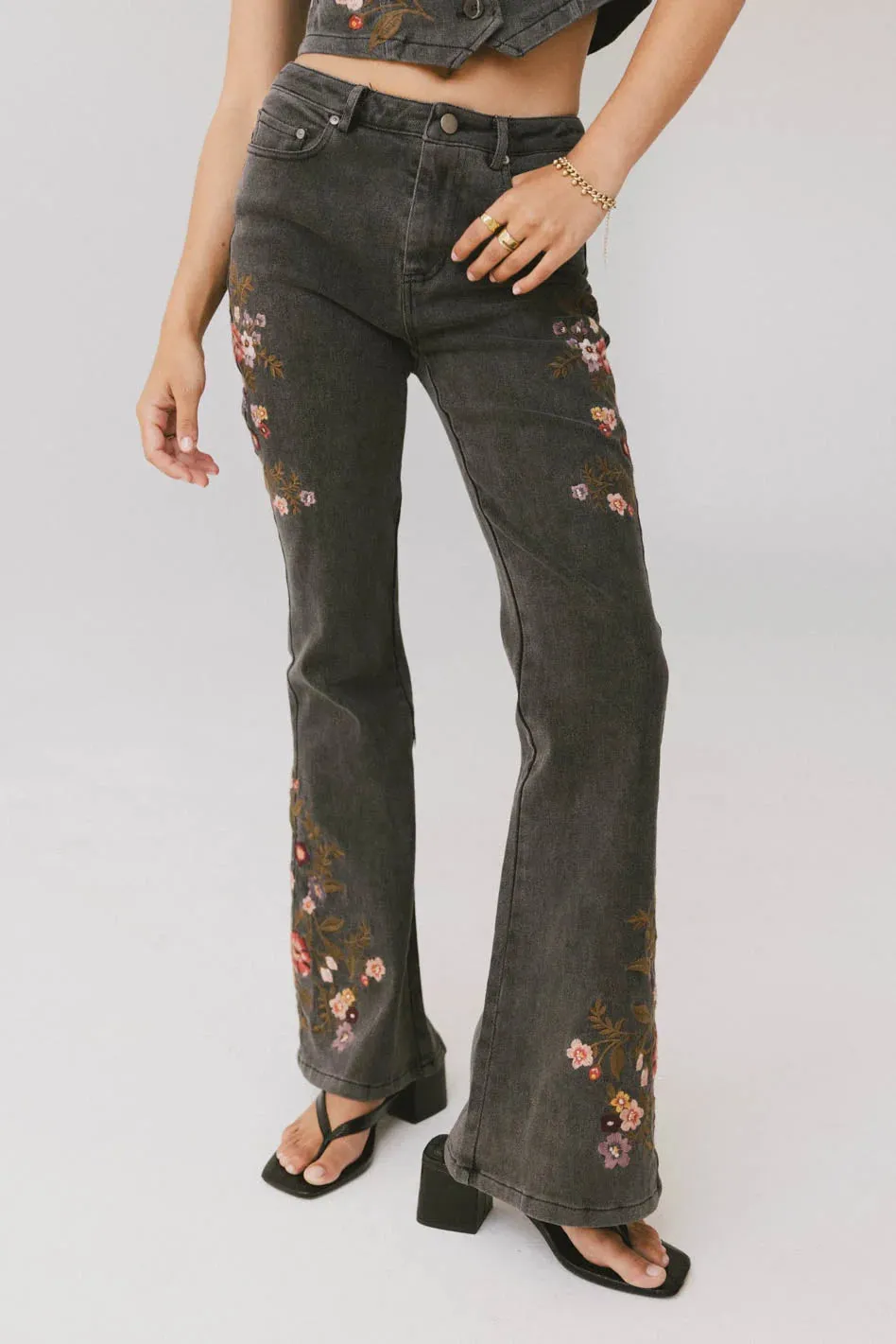 Camille Embroidered Flare Jeans