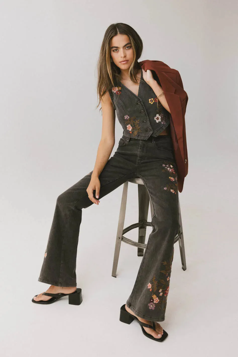 Camille Embroidered Flare Jeans