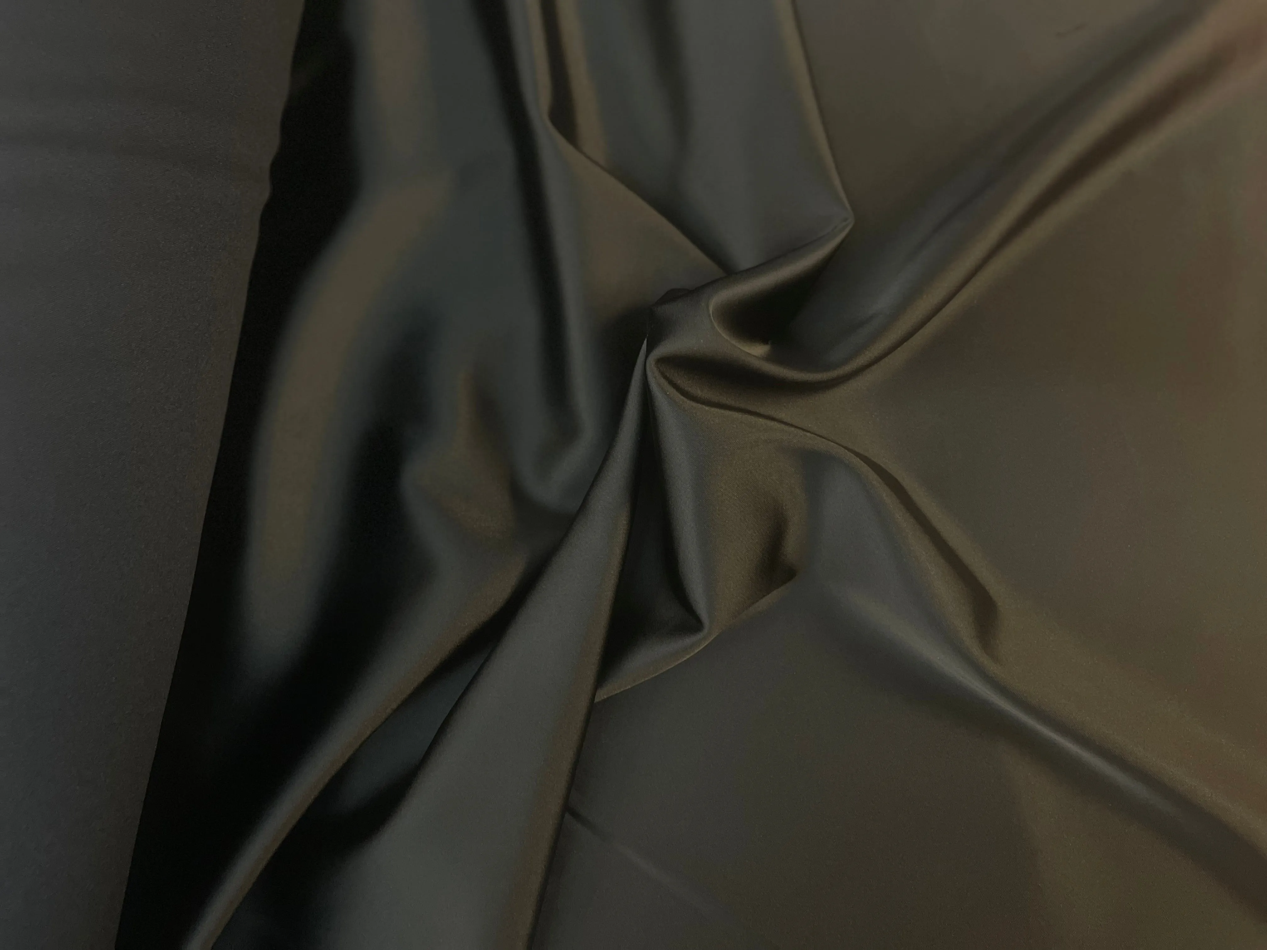 Canadian Stretch Poly Satin - Jet Black