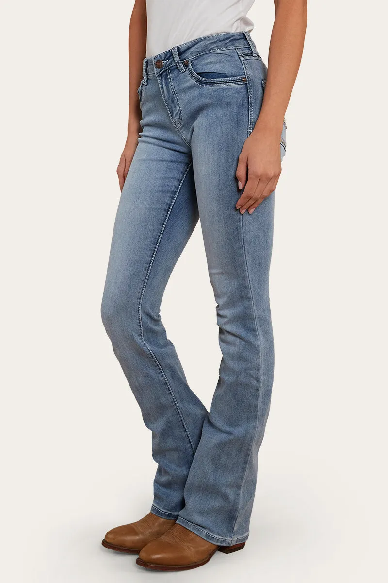 Caroline Rodeo Womens Mid Rise Bootleg Jean - Light Blue