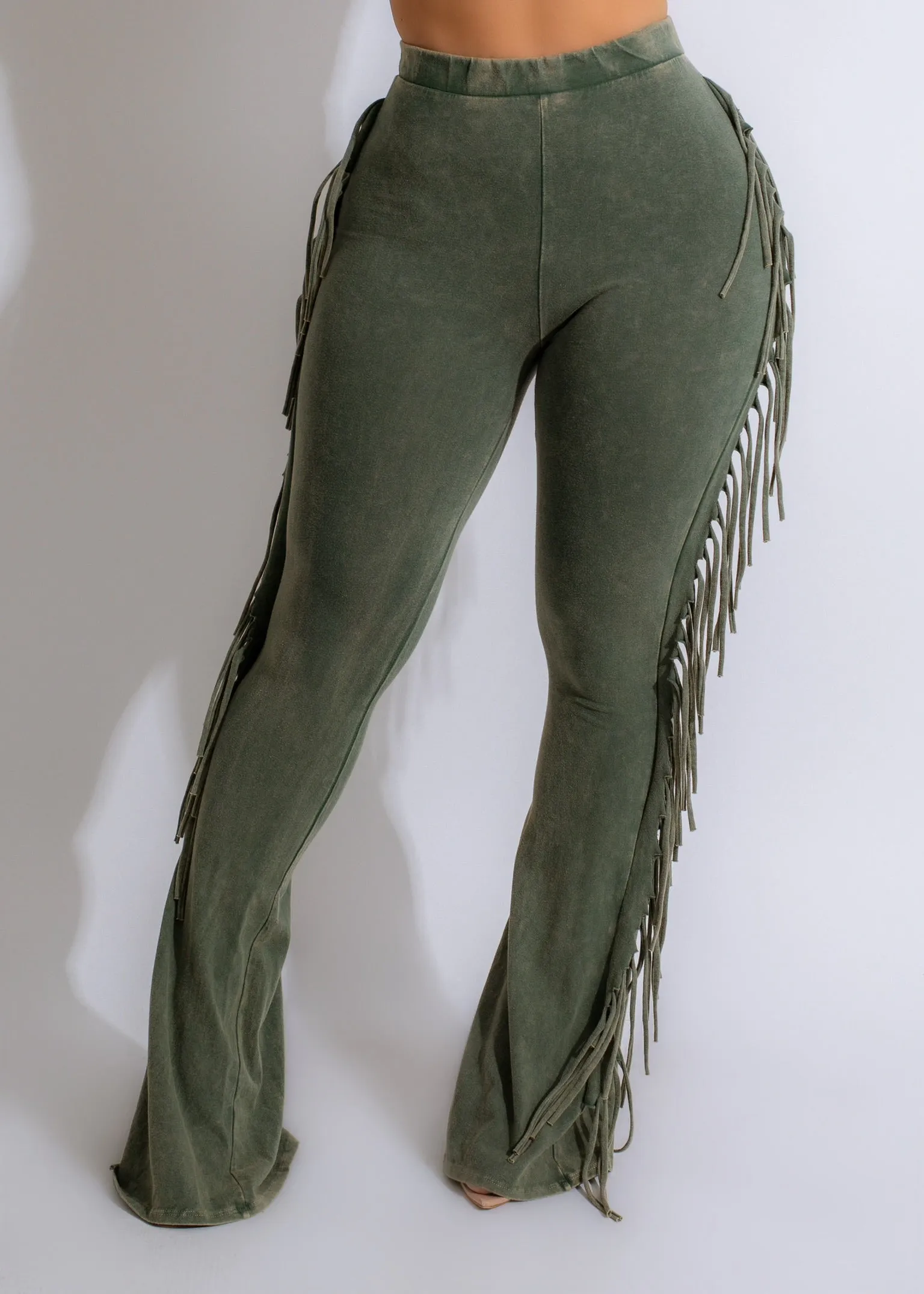 Dancing Queen Fringe Legging Green