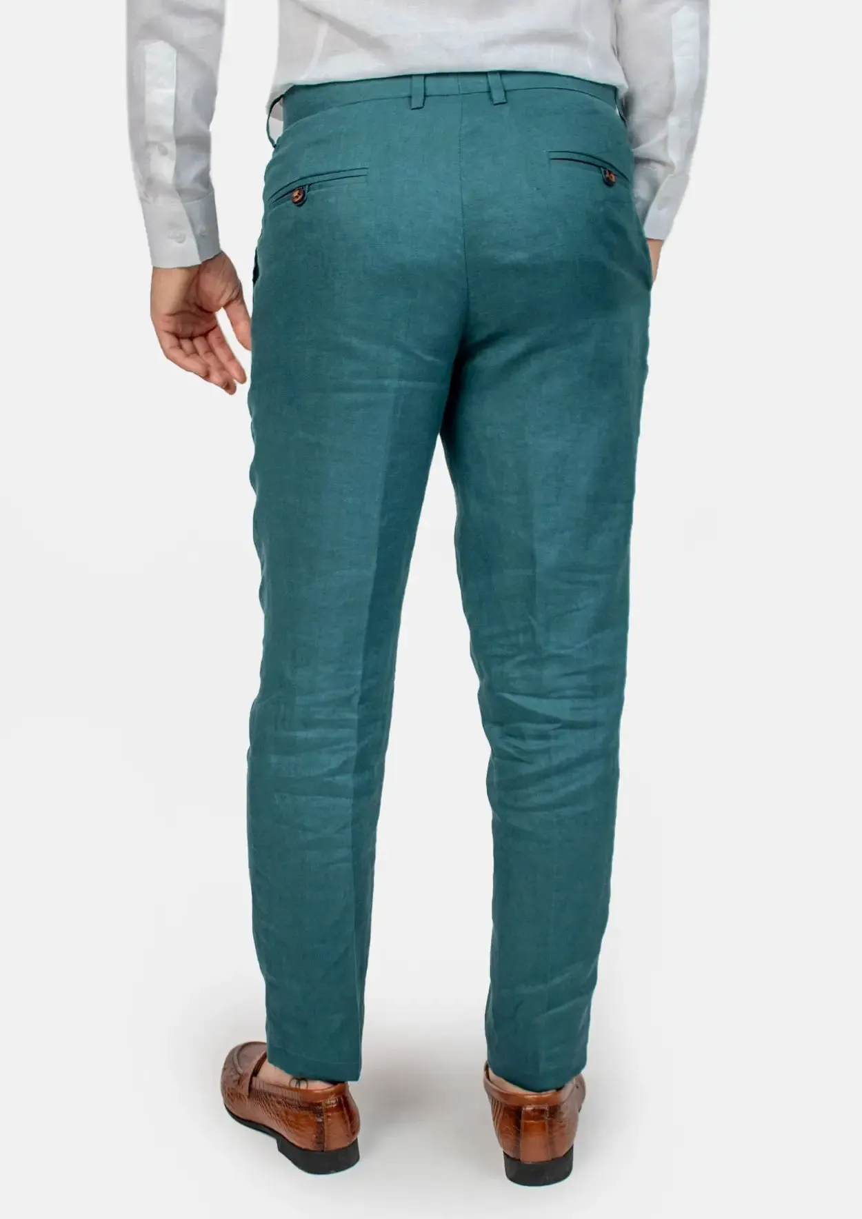 Deep Teal Linen Pants