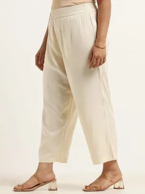 Diza Beige Straight Pants