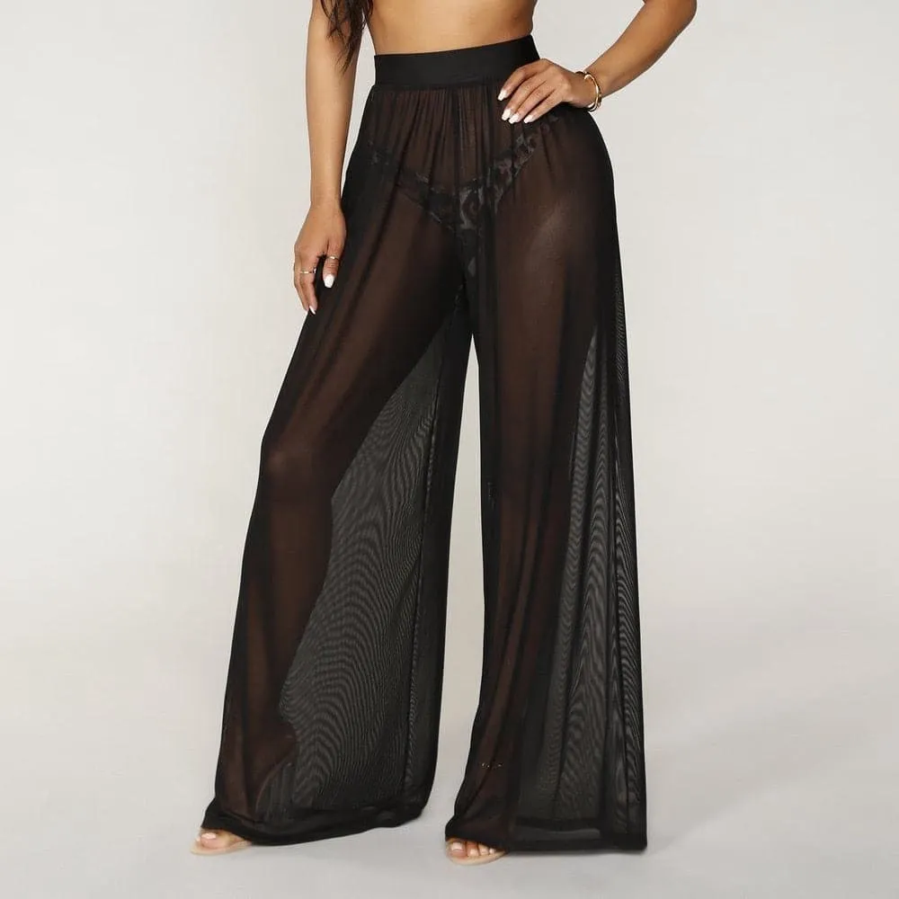 DressBetty - Women See Through Boho Wide Leg Pants