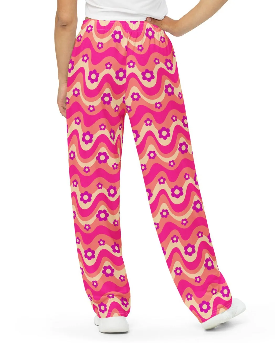 Flower Power Pink Wide Leg Pants