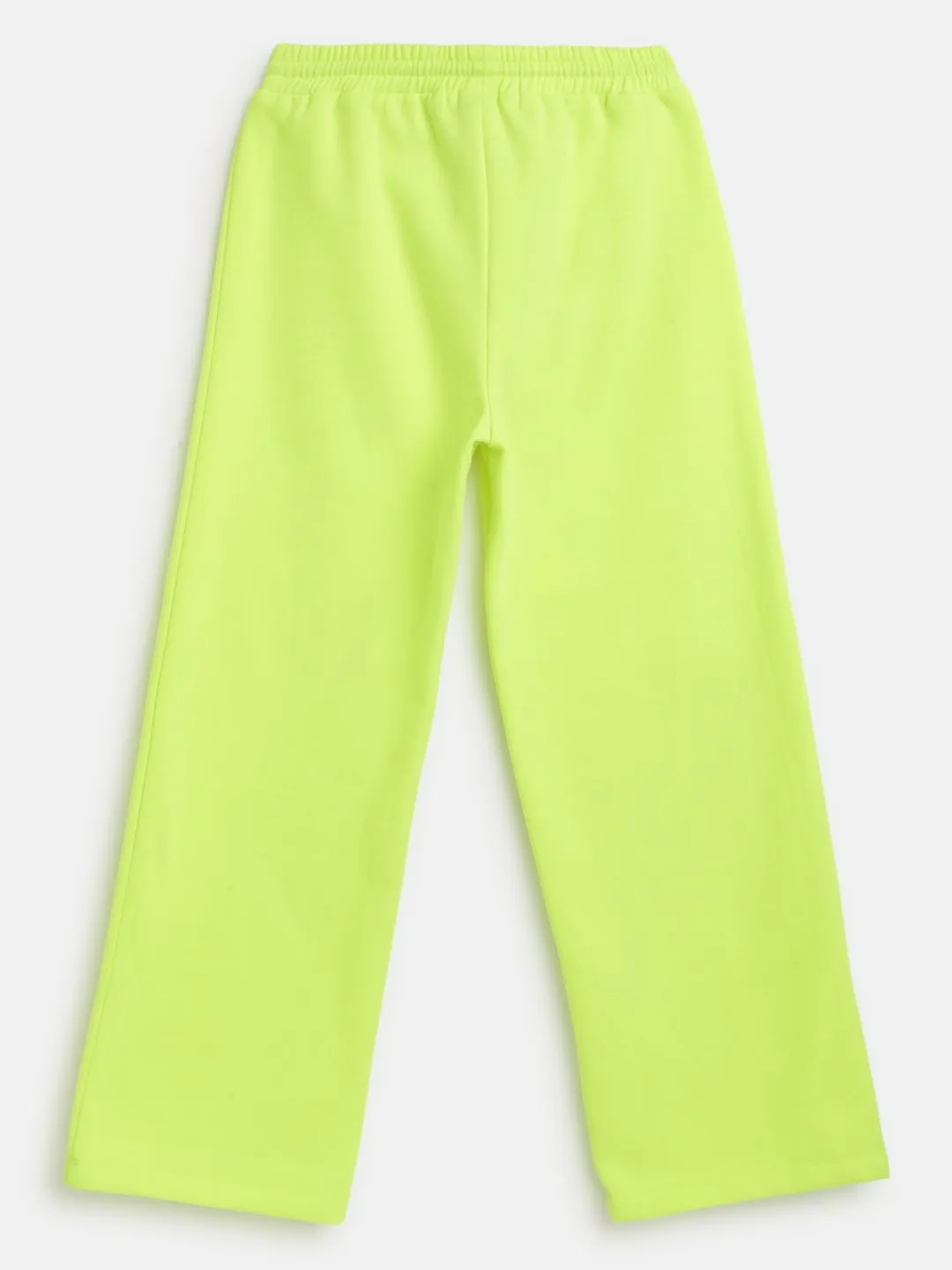 Girls Neon Green Shiny Stud On Pocket Track Pants