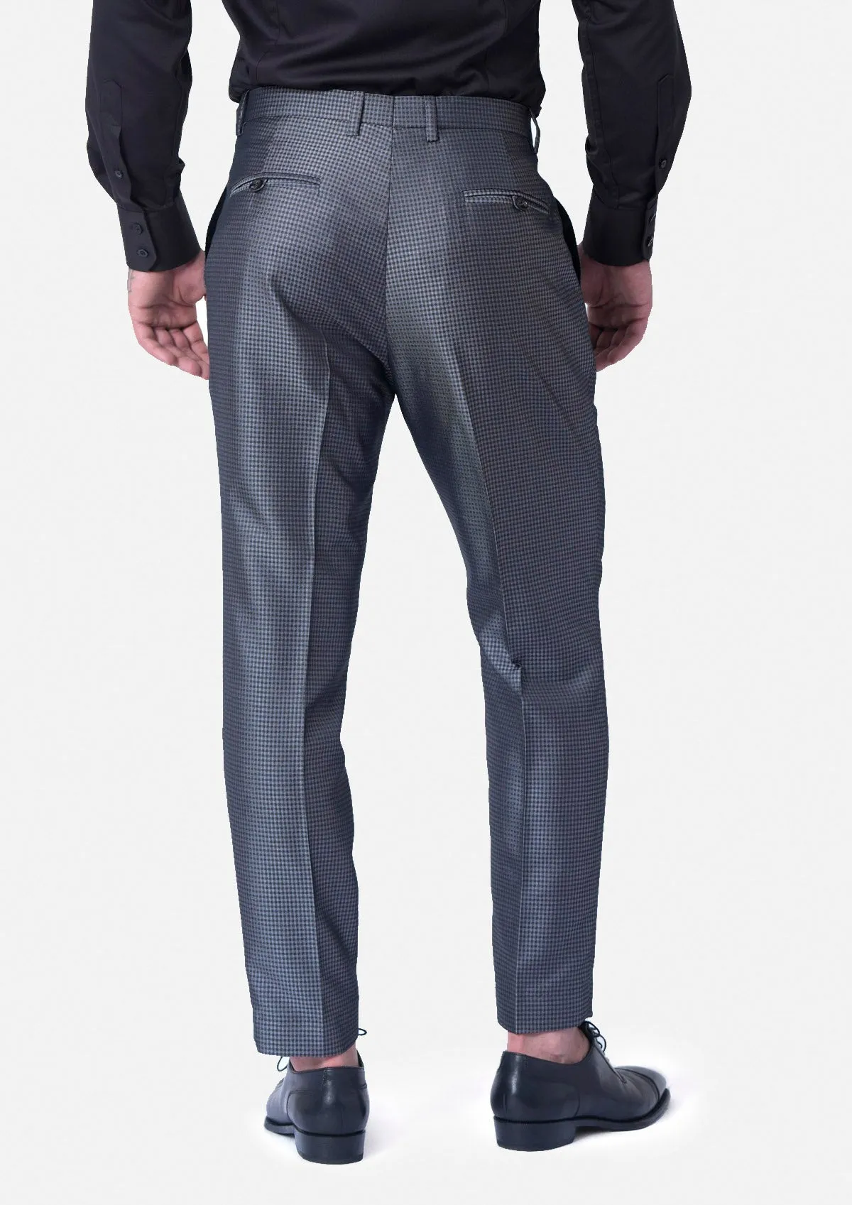 Grey Microcheck Pants