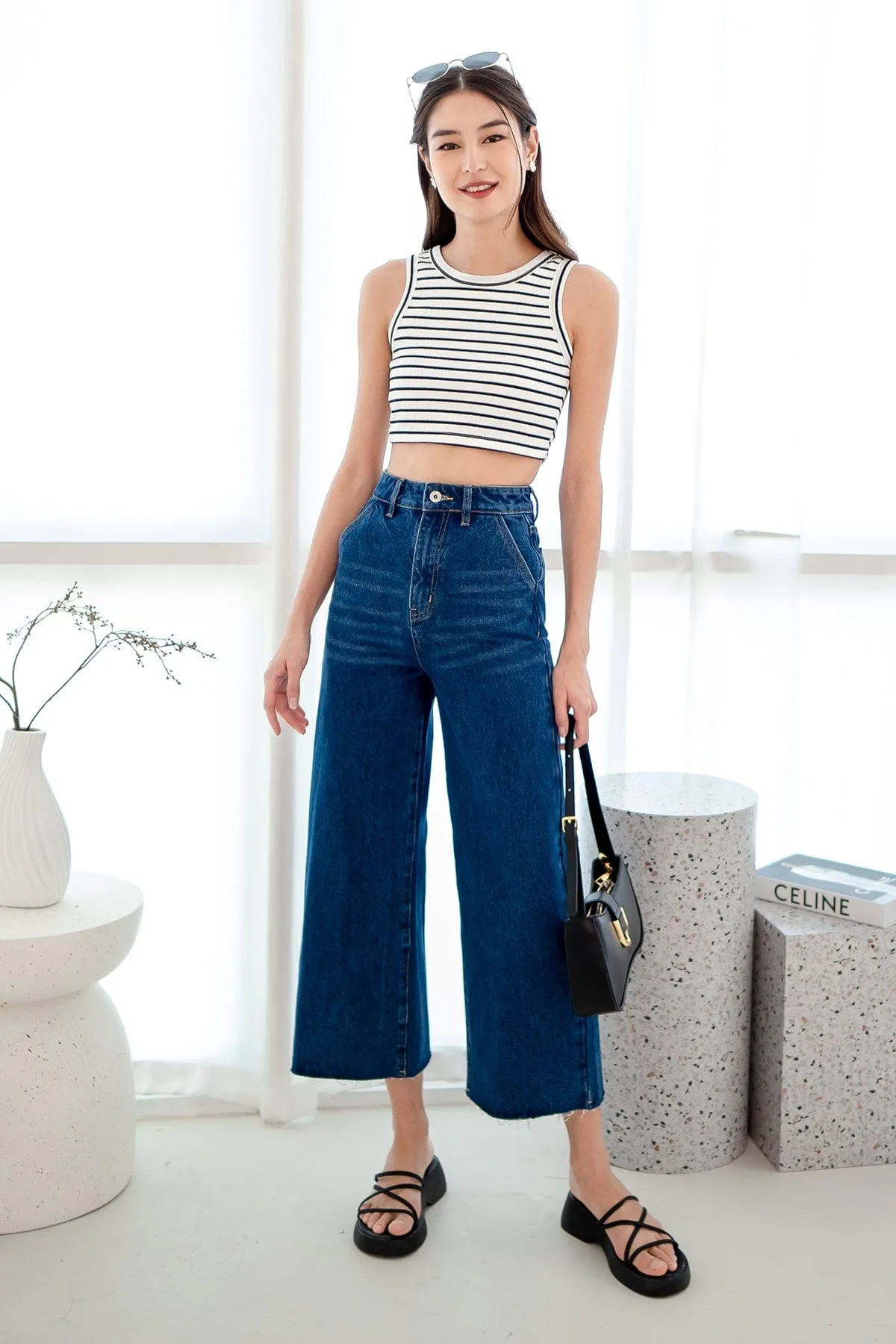 HARRIET WIDE LEG JEANS IN DARK