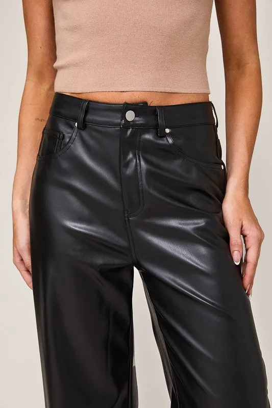 Hazel HW Faux Leather Pants