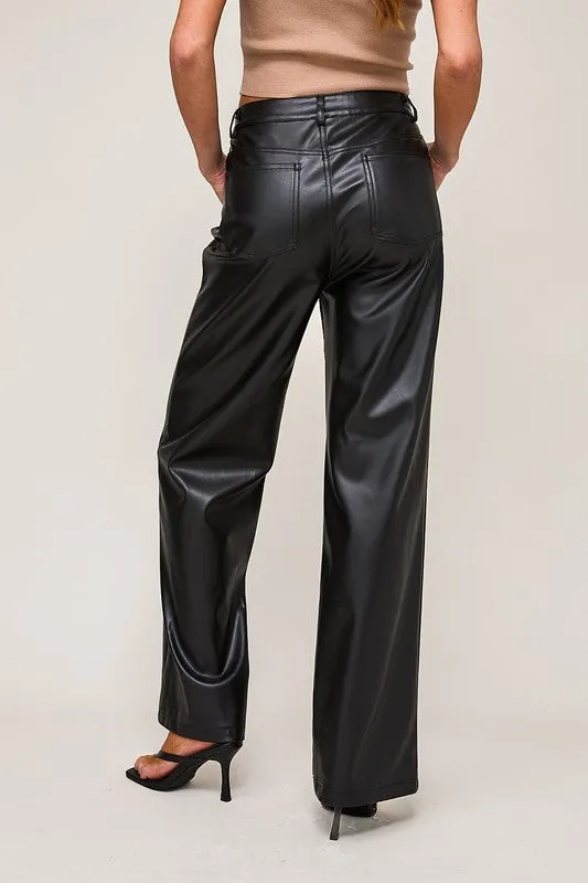 Hazel HW Faux Leather Pants