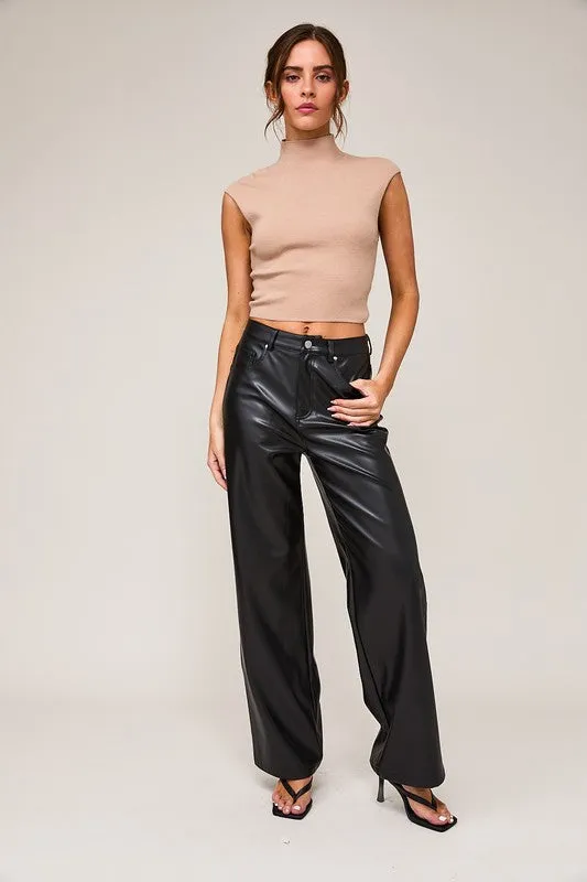 Hazel HW Faux Leather Pants