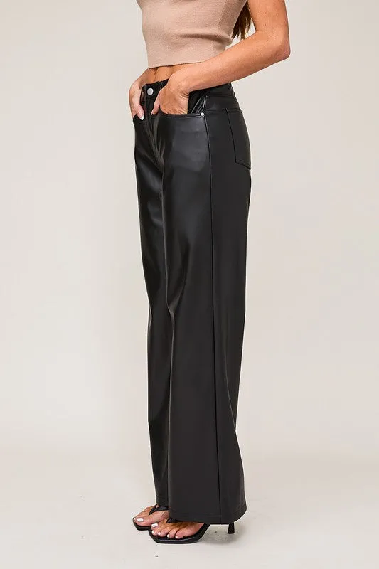 Hazel HW Faux Leather Pants