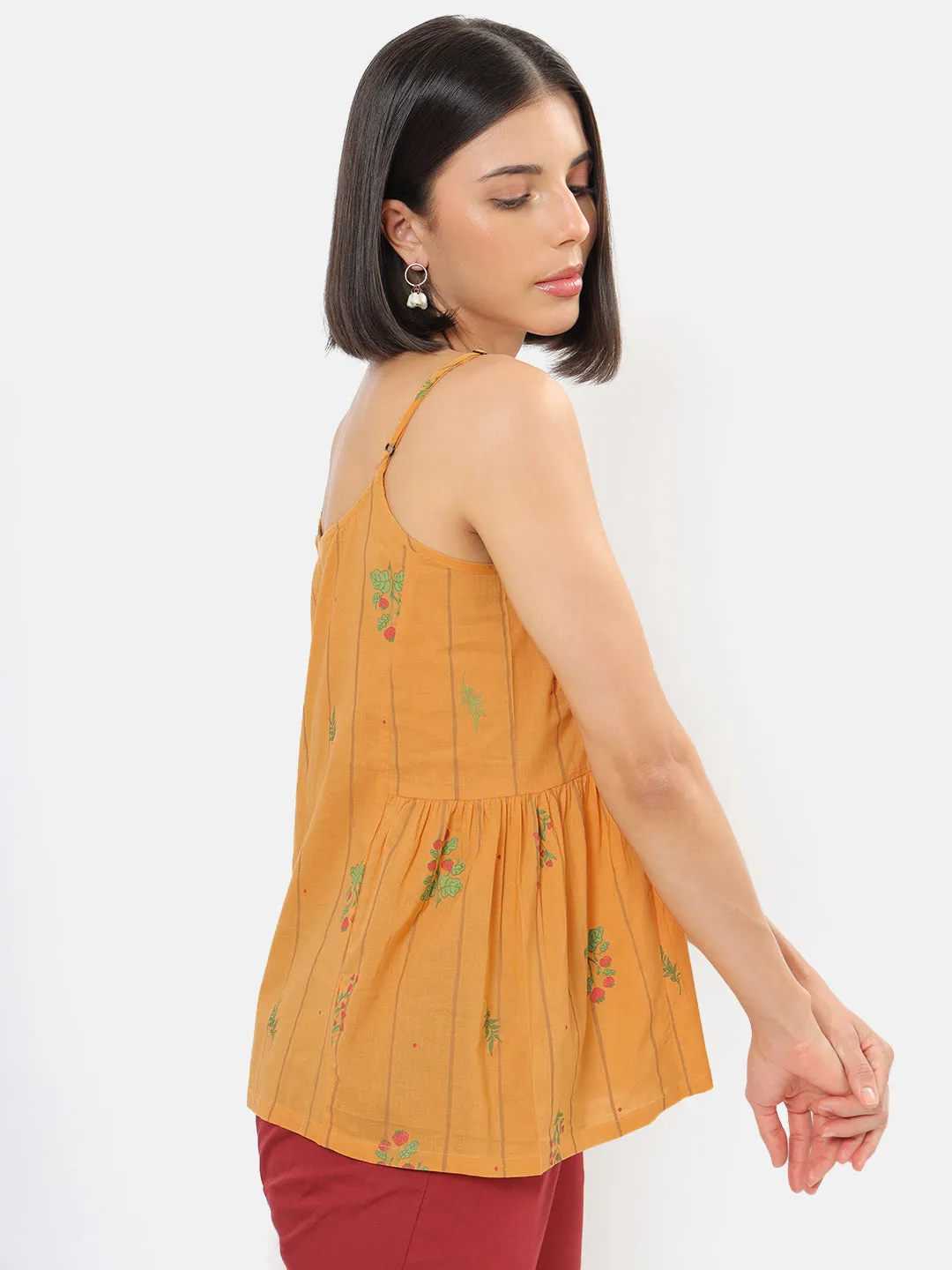 Herberium Mustard Strappy Top