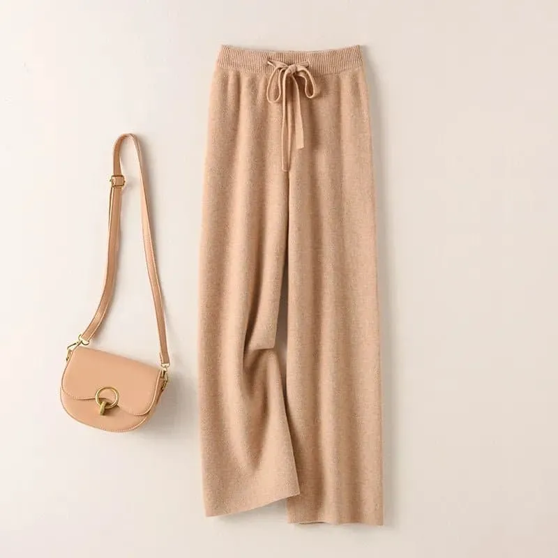 High Waist Wool Pants - Luxurious and Stylish Wide Leg Pants