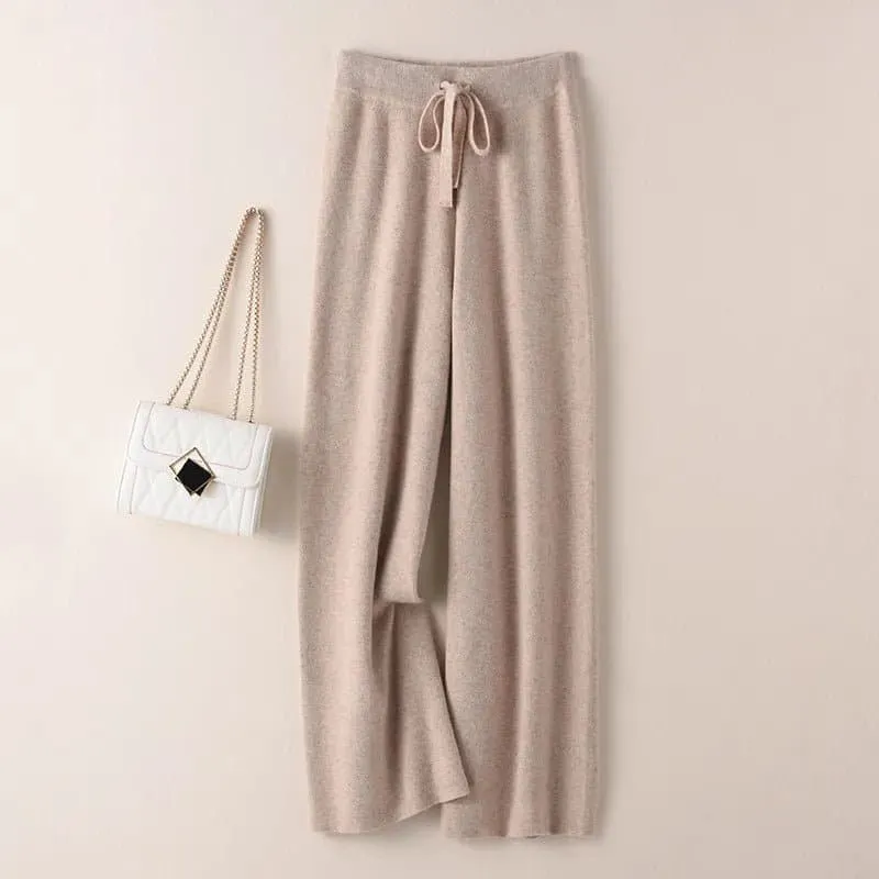 High Waist Wool Pants - Luxurious and Stylish Wide Leg Pants