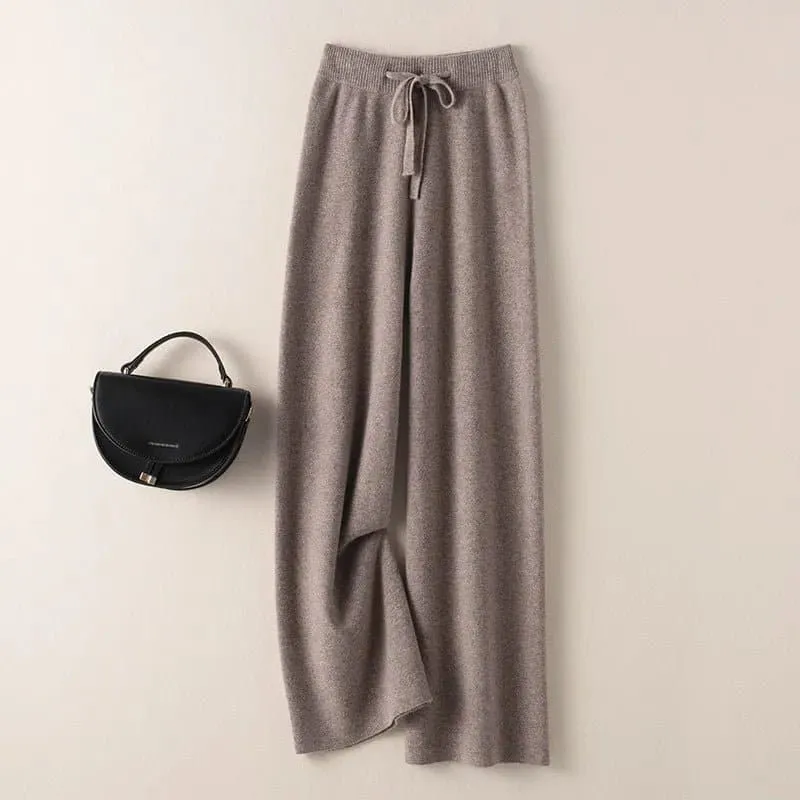 High Waist Wool Pants - Luxurious and Stylish Wide Leg Pants