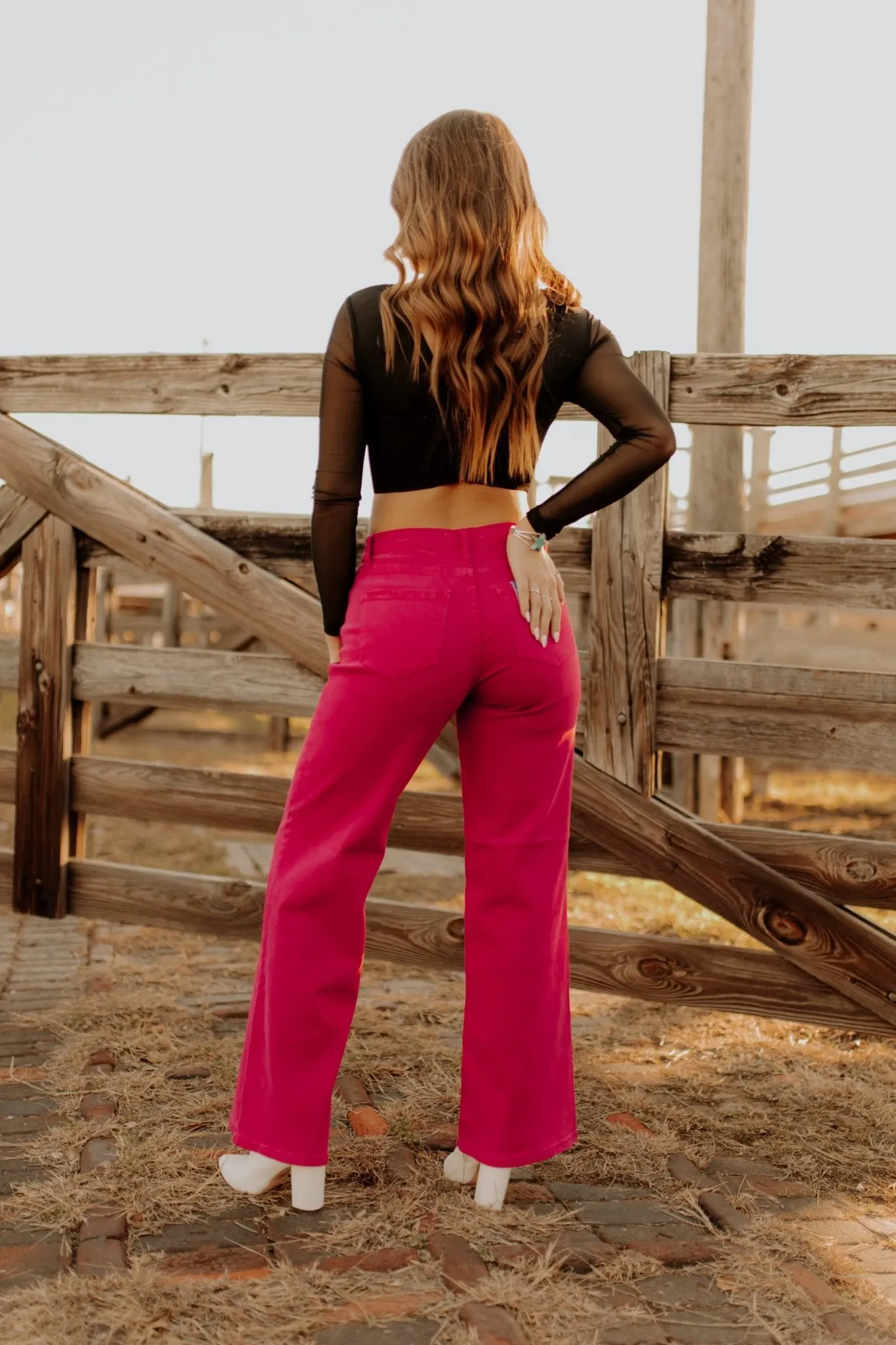 Hot Pink Wide Leg Jean