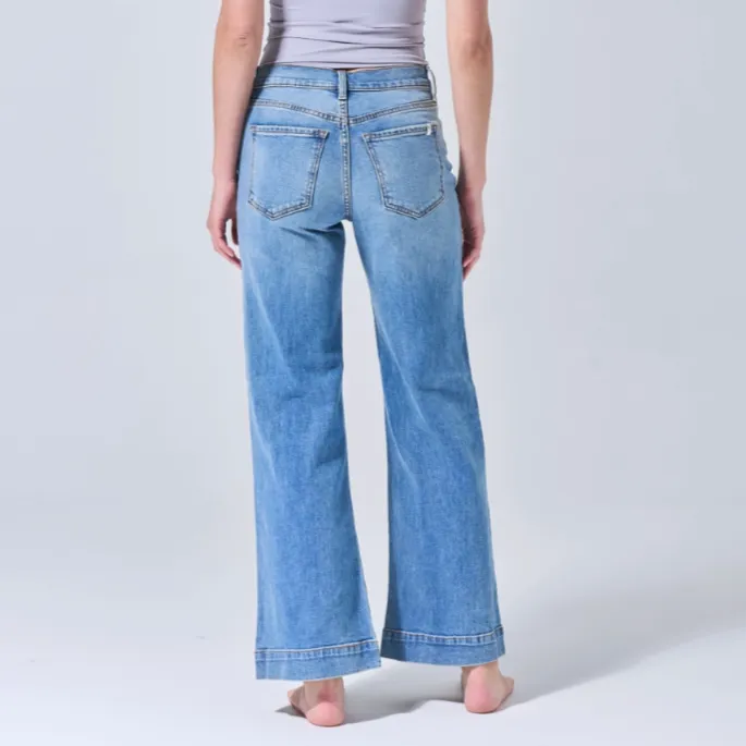 Kacey High Rise Slim Wide Medium Wash Jeans