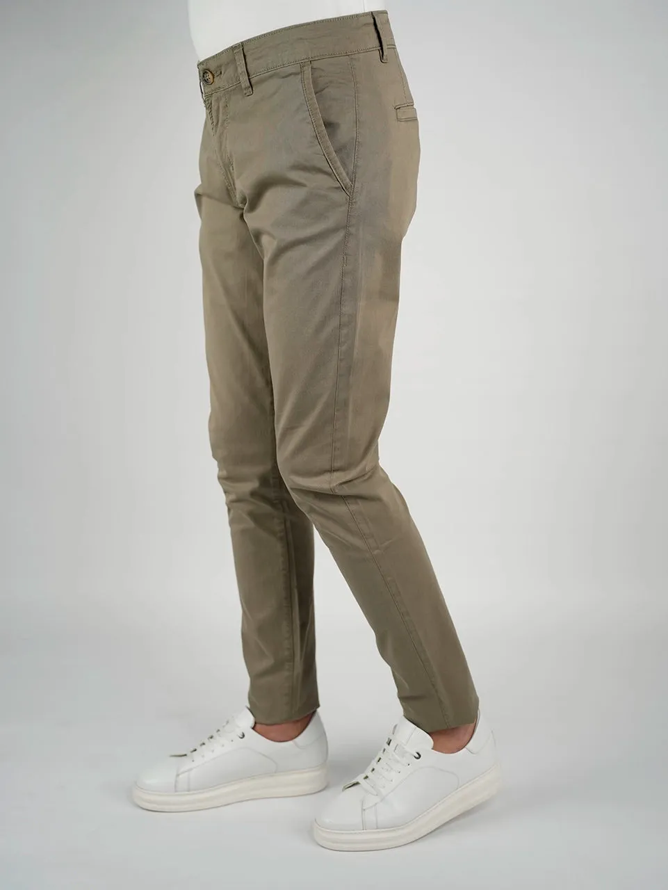 Khaki Sport Chic Chino Pants