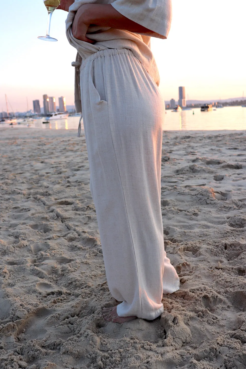 Lighthouse Lux Linen Pants in Natural