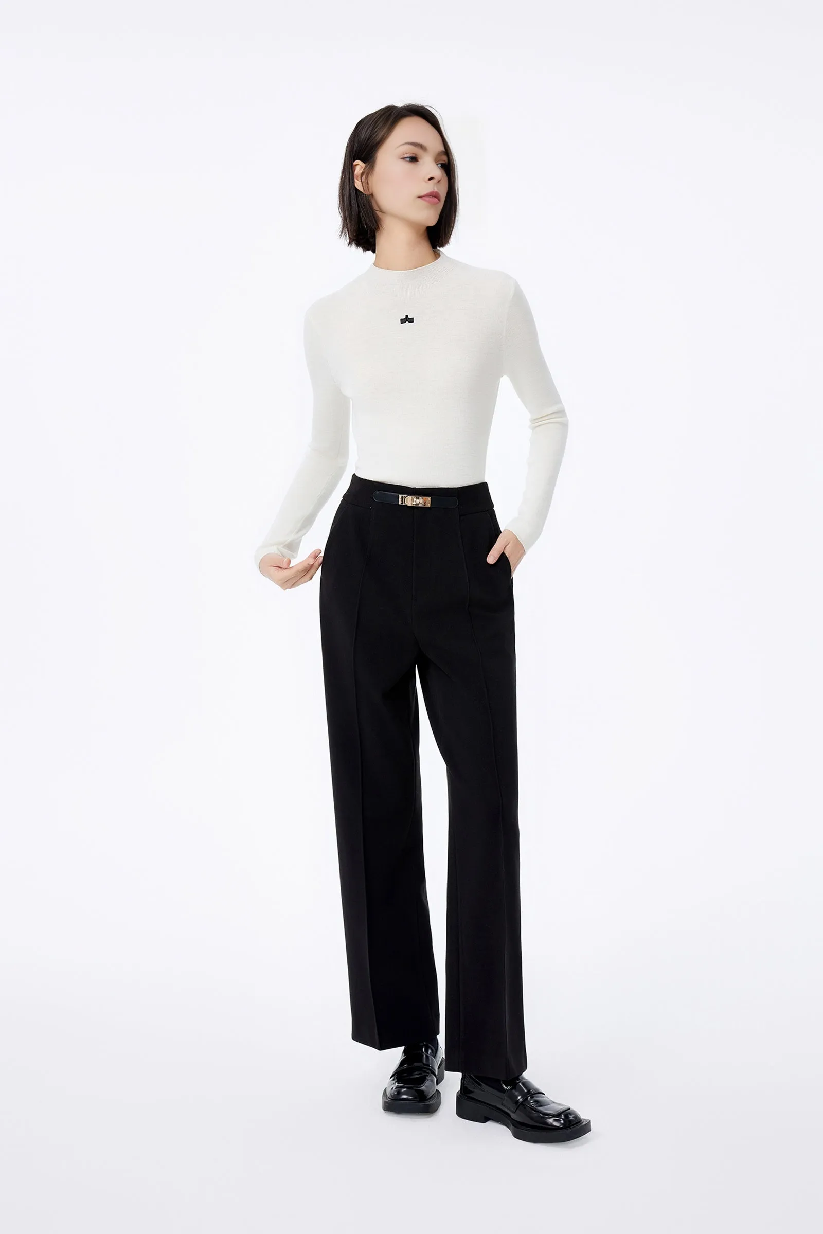 LILY Unique Belted Wide-Leg Trousers