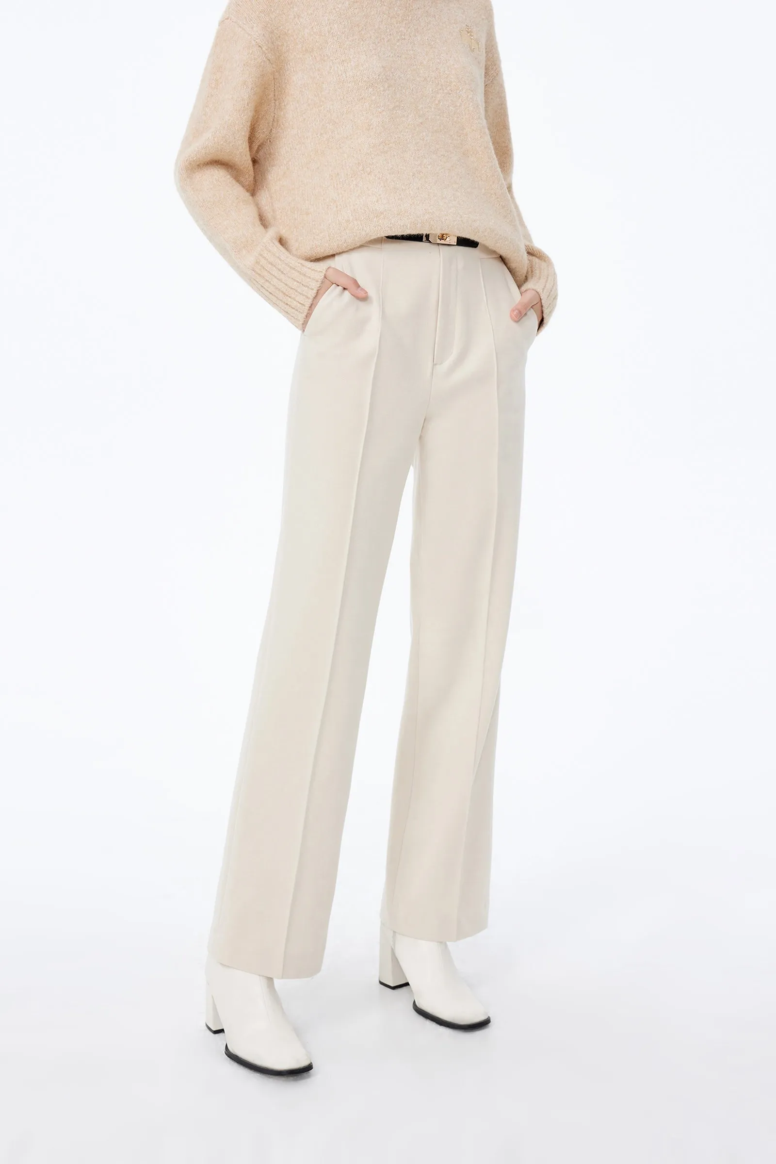 LILY Unique Belted Wide-Leg Trousers