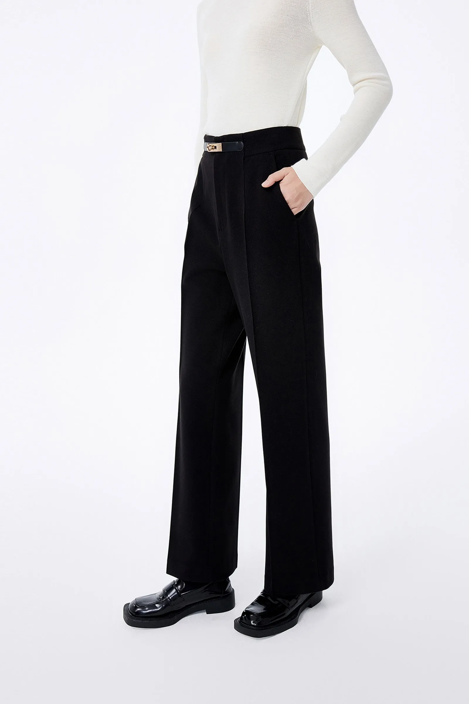 LILY Unique Belted Wide-Leg Trousers