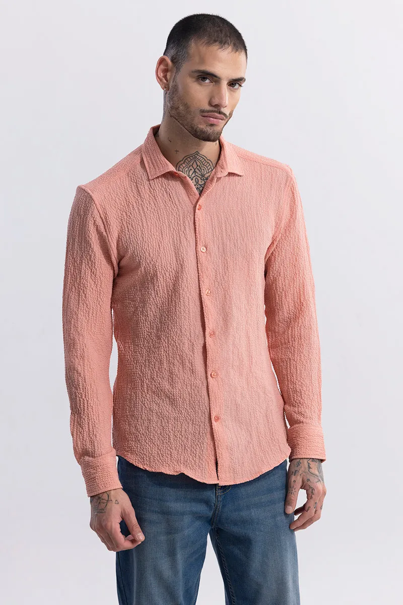 Mash Wrinkle Coral Pink Shirt