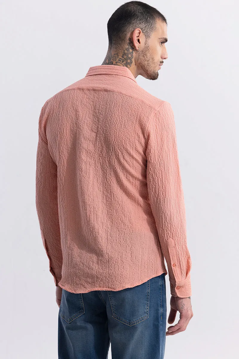 Mash Wrinkle Coral Pink Shirt