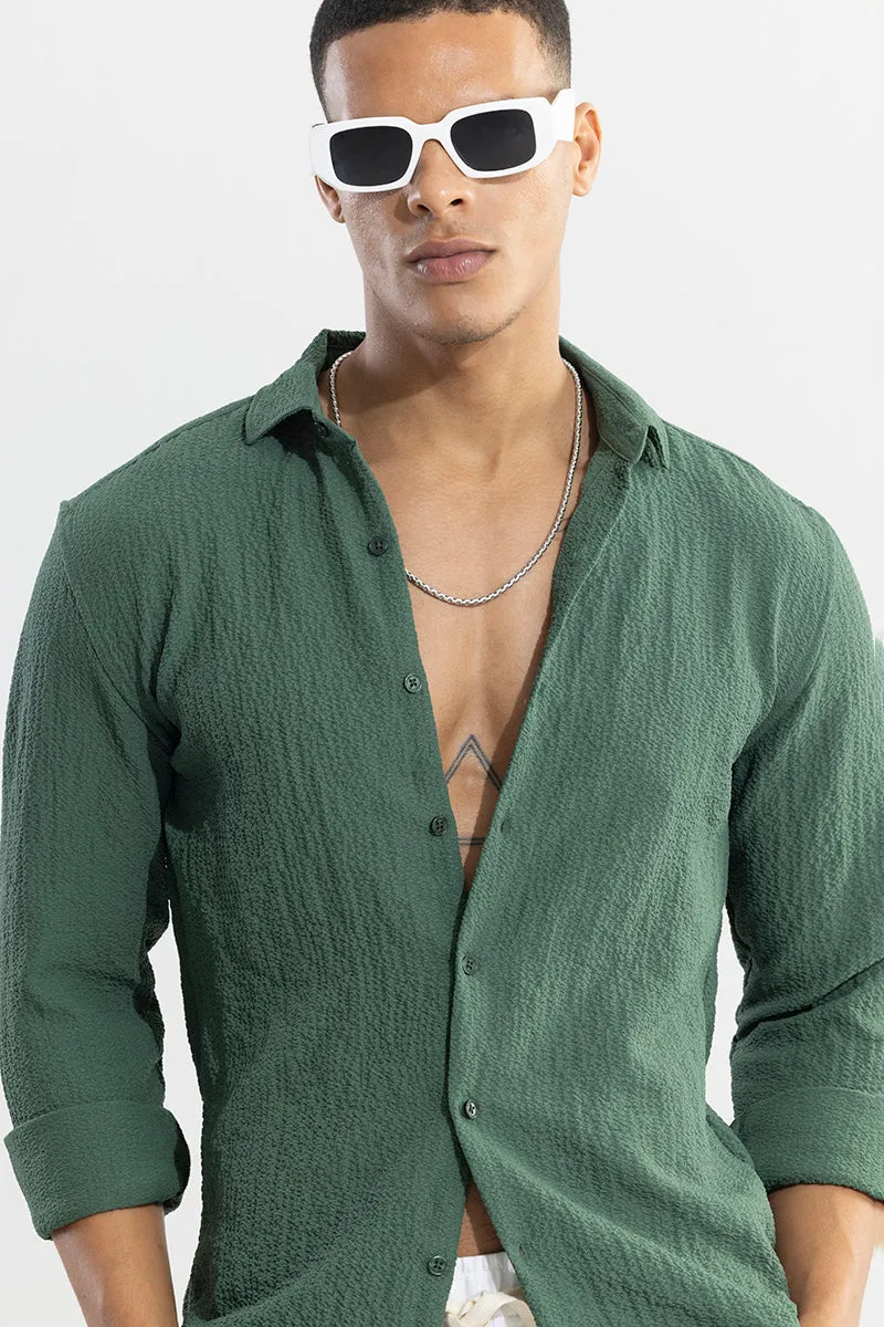 Mash Wrinkle Green Shirt