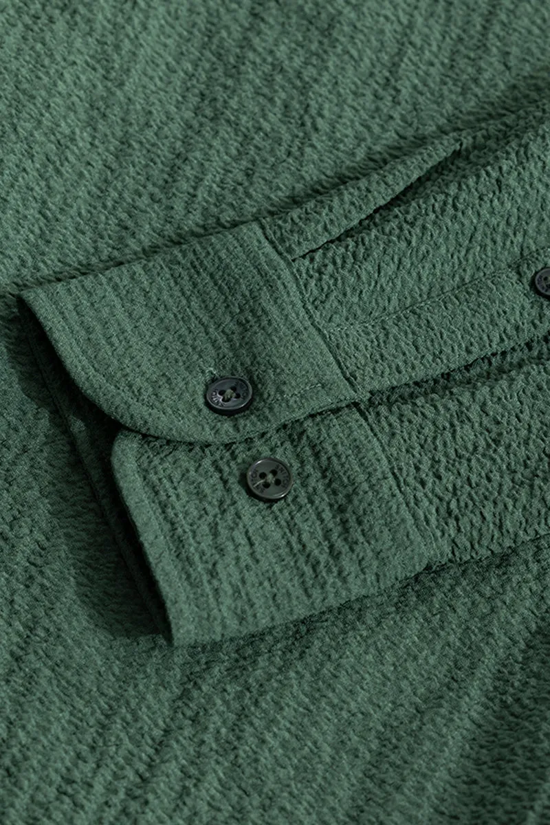 Mash Wrinkle Green Shirt