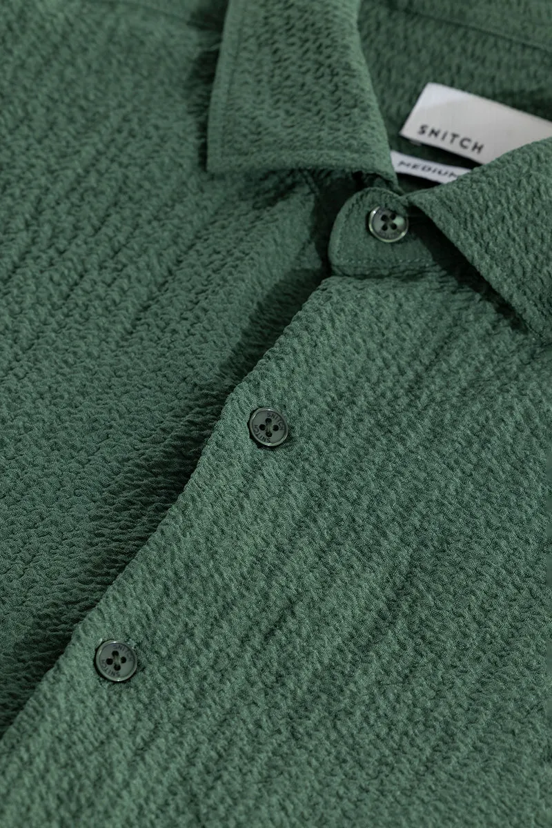 Mash Wrinkle Green Shirt