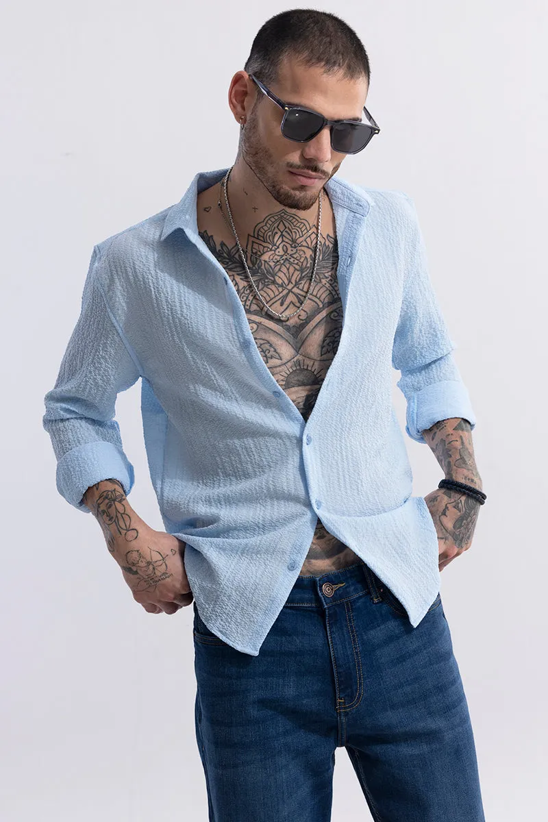 Mash Wrinkle Sky Blue Shirt