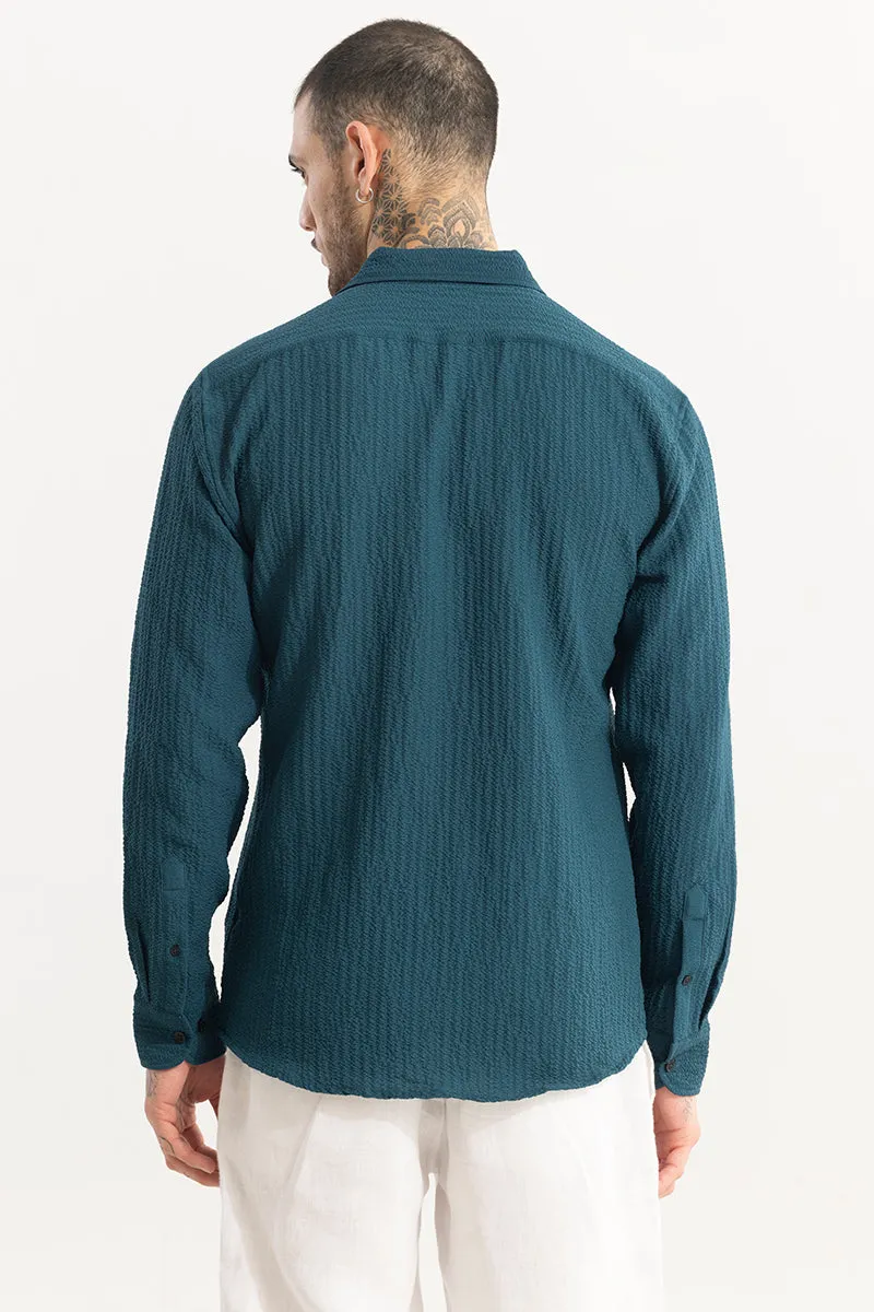 Mash Wrinkle Teal Blue Shirt