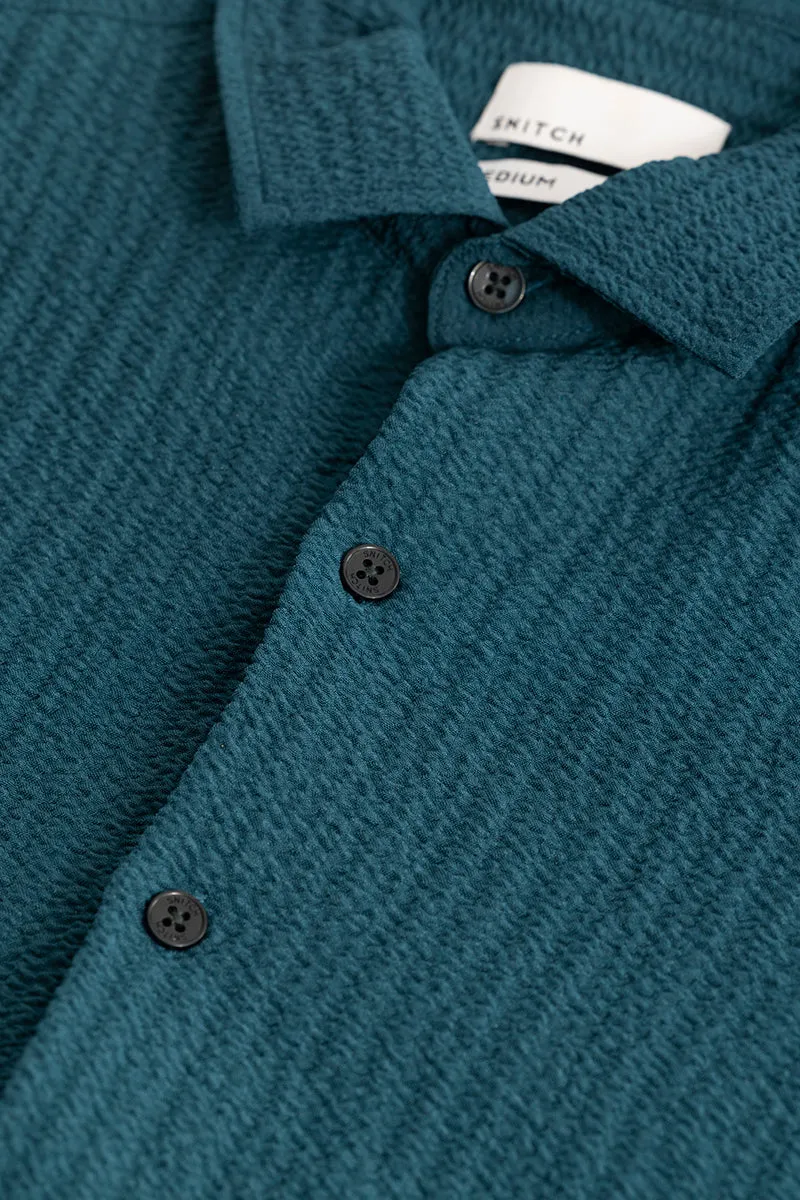 Mash Wrinkle Teal Blue Shirt