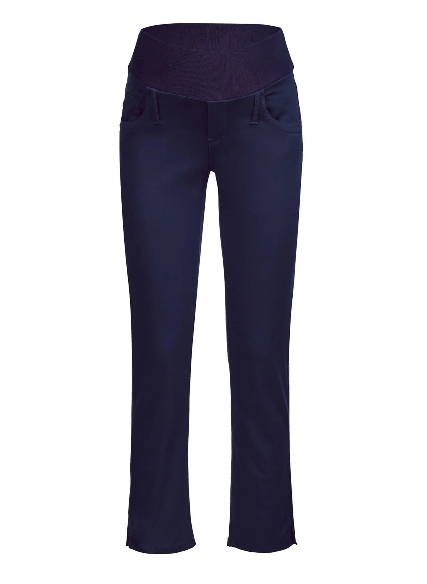 Maternity Capri Pants in Stretch Cotton - Deep Blue