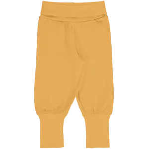 Maxomorra Yellow Organic Cotton Rib Pants