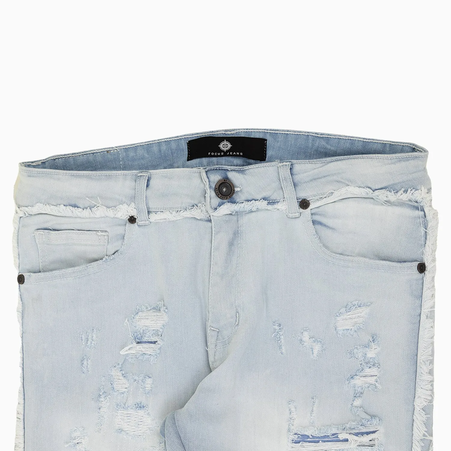 Men's Embr. Stitched Stacked Denim Pant