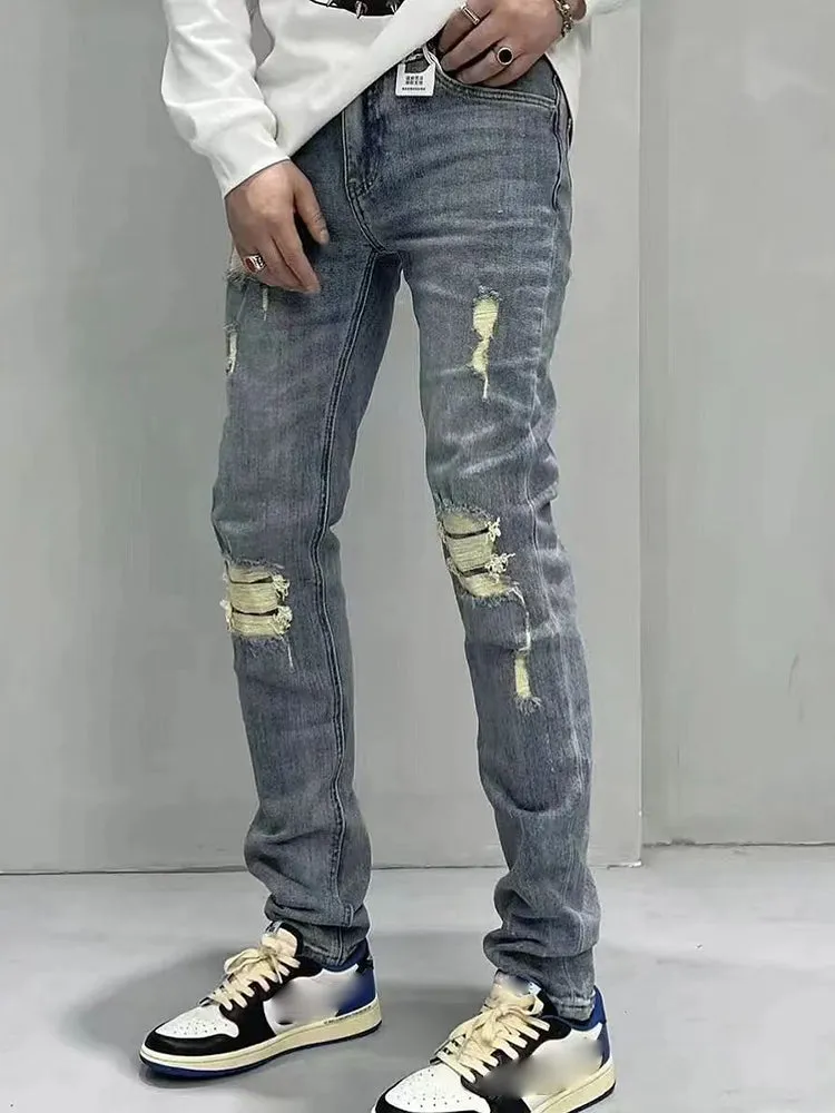 Men'S Slim Skinny Ripped Jeans