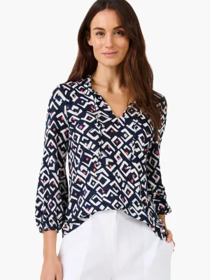 NIC ZOE M241053 Indigo Angles Top