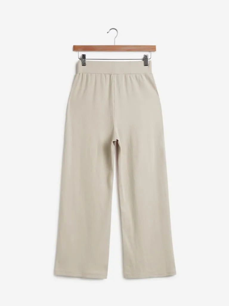 Nuon Light Beige Ribbed Granger Pants