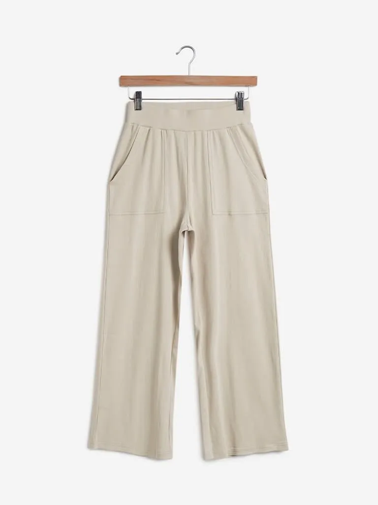 Nuon Light Beige Ribbed Granger Pants